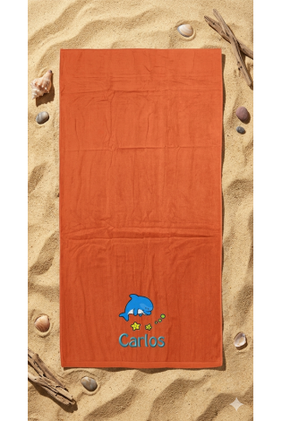 Toalla Playa Delfín Naranja