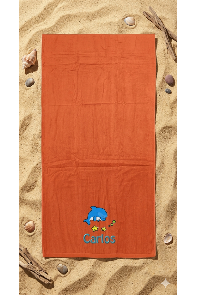 Comprar Toalla Playa Delfín Naranja