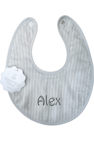 Babero Rayas Mini Gris
