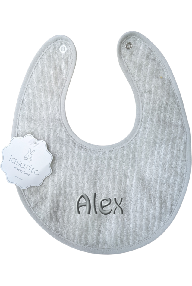 Comprar Babero Rayas Mini Gris