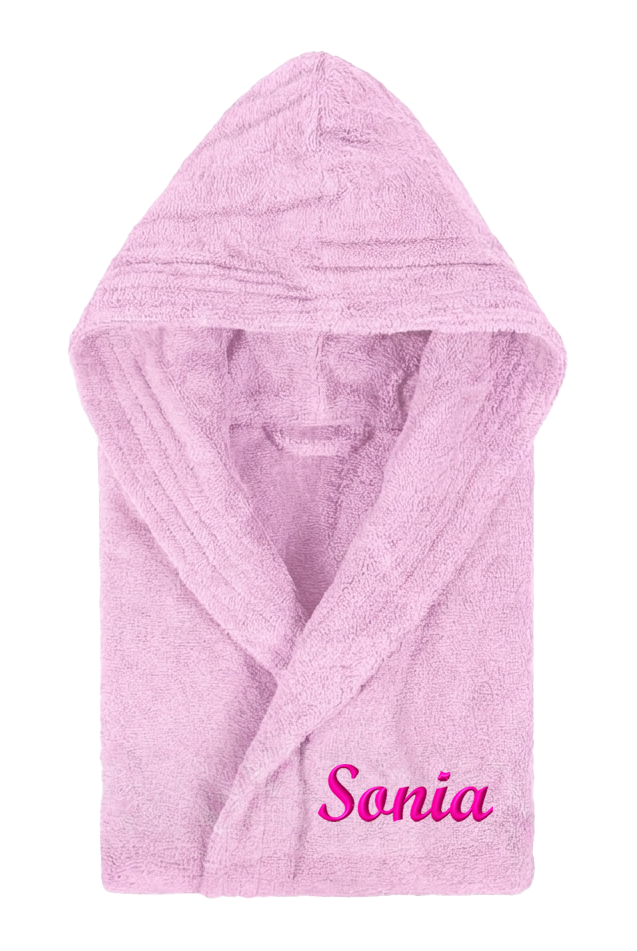 Comprar Albornoz Capucha Rosa Personalizado