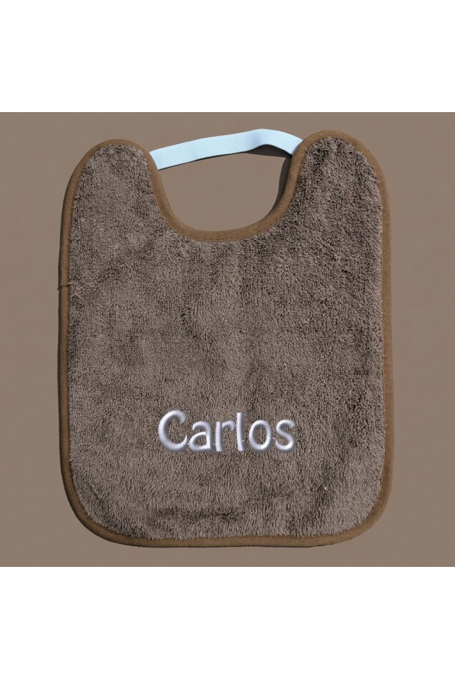Comprar Babero Guardería Goma Marrón