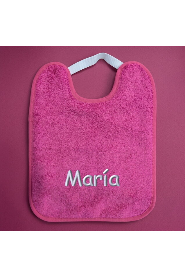 Comprar Babero Guardería Goma Fucsia