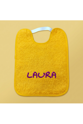 Babero Guardería Goma Amarillo