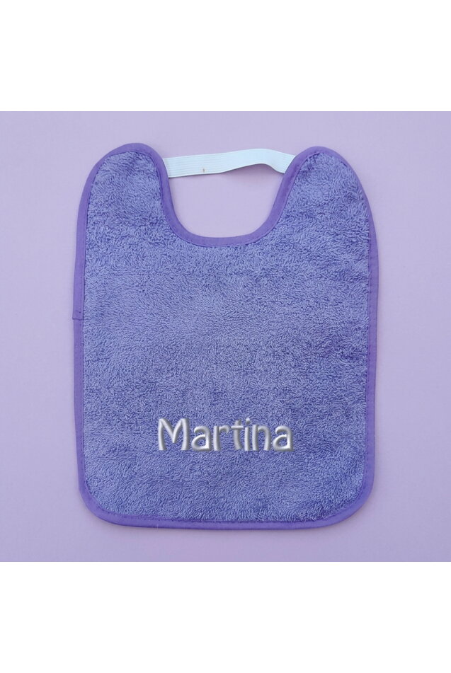 Comprar Babero Guardería Goma Lila