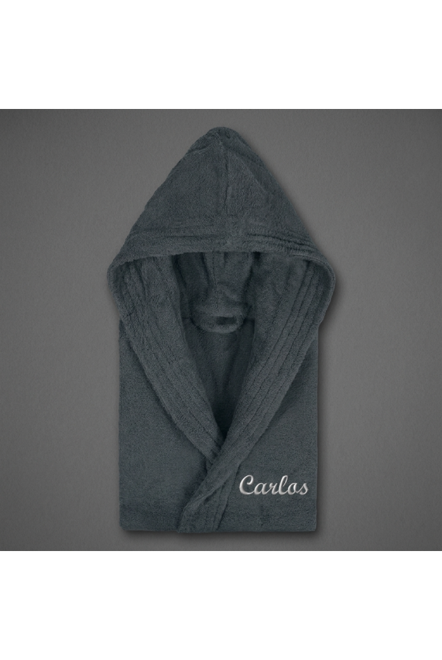 Comprar Albornoz Capucha Gris Personalizado