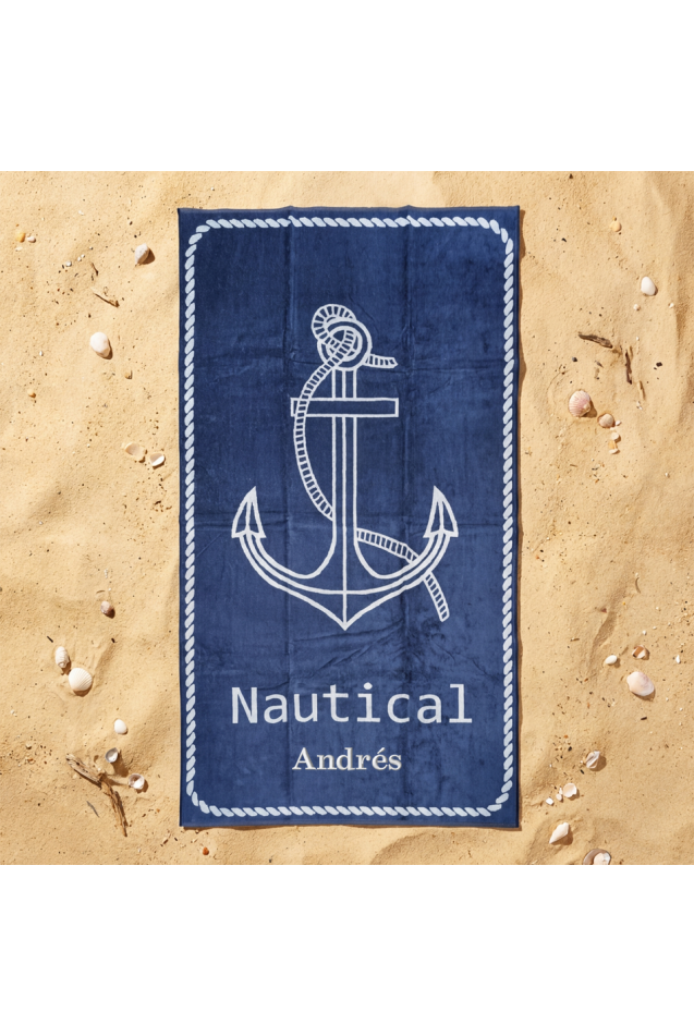 Comprar Toalla Playa Nautical Azul Marino