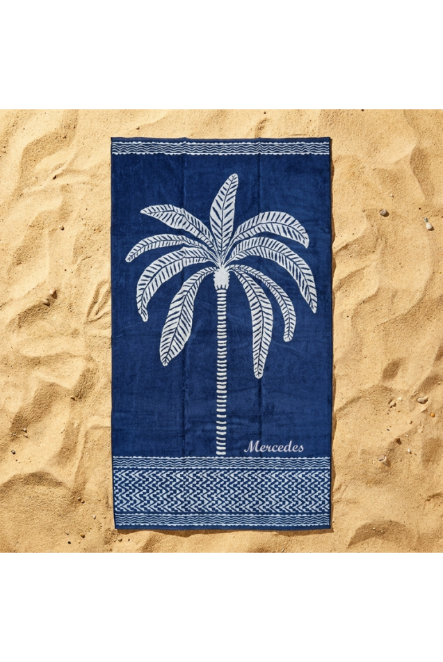 Comprar Toalla Playa Palmera Azul Marino