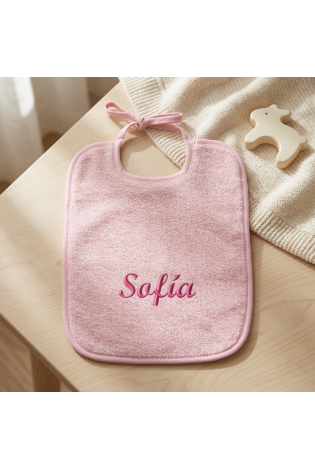Babero Picolo Con Tira Rosa Personalizado