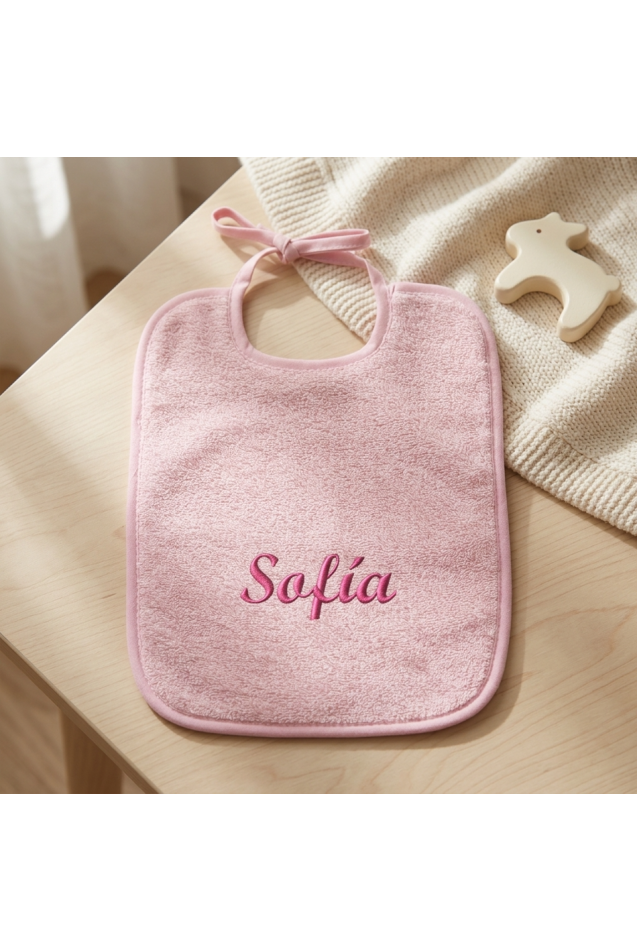 Comprar Babero Picolo Con Tira Rosa Personalizado