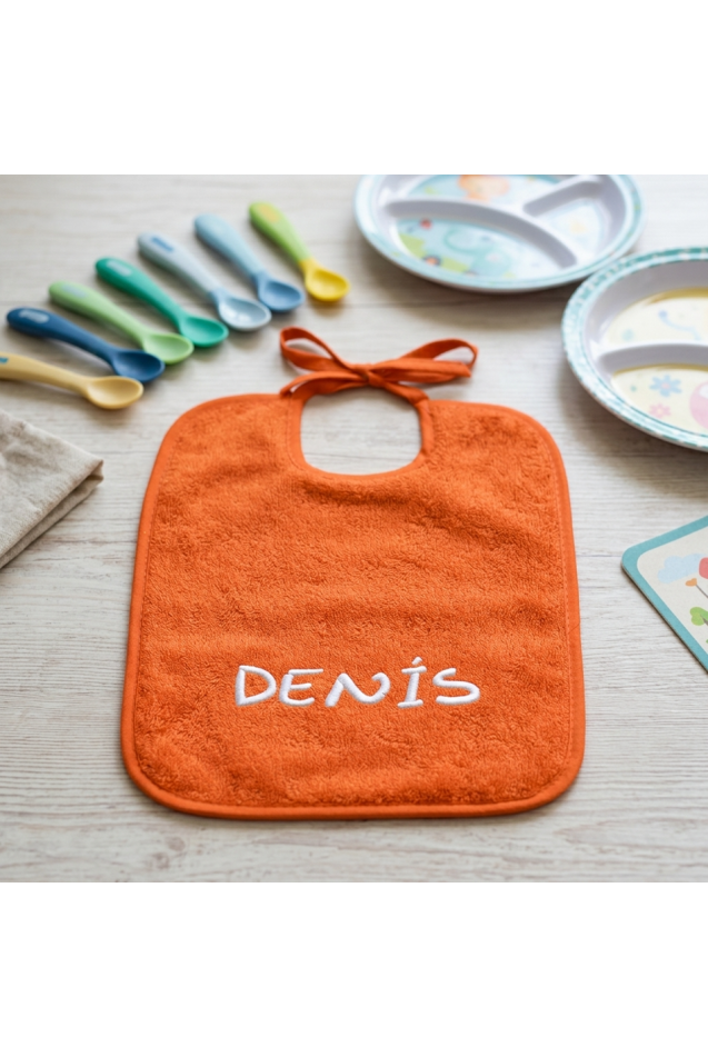 Comprar Babero Picolo Con Tira Naranja Personalizado