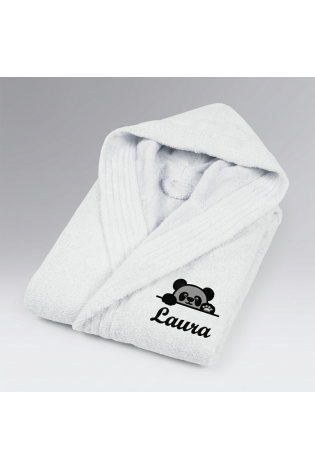 Albornoz Panda Blanco Personalizado