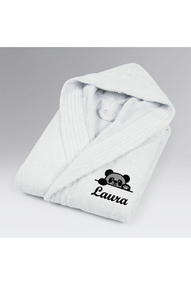 Comprar Albornoz Panda Blanco Personalizado