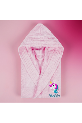 Albornoz Rosa Unicornio Personalizado