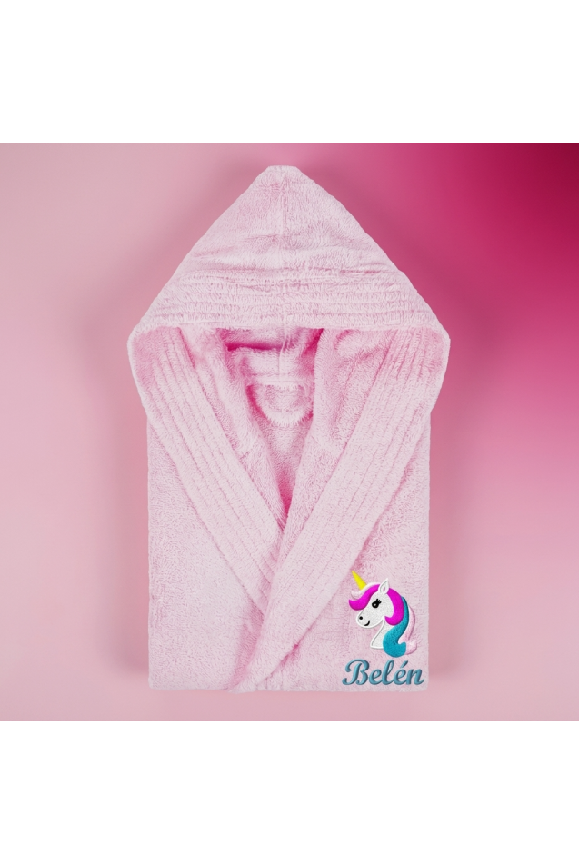 Comprar Albornoz Rosa Unicornio Personalizado