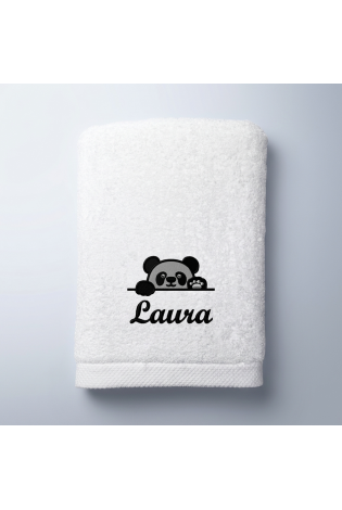 Toalla Panda Blanco Personalizada
