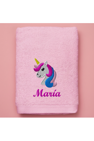 Toalla Unicornio Rosa Personalizada