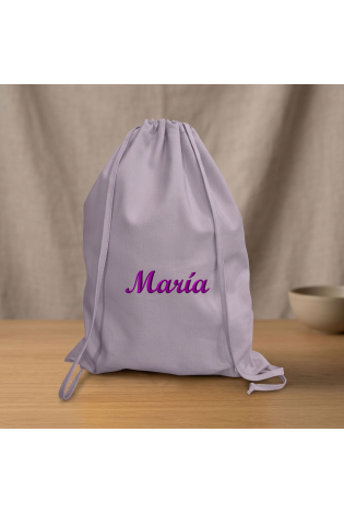 Bolsa de Tela Personalizada para Guardería Lavanda