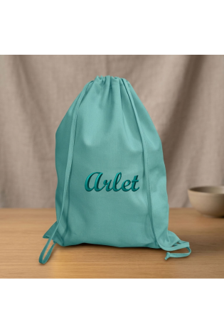 Bolsa de Tela Personalizada para Guardería y Colegio Aguaverde