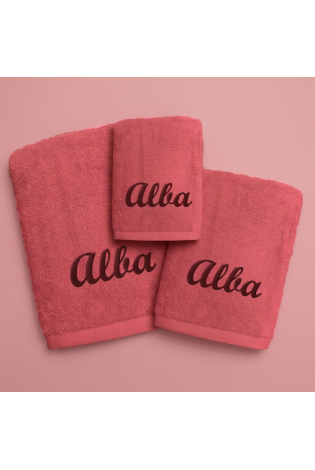 Juego Toallas Algodón Alfa Coral