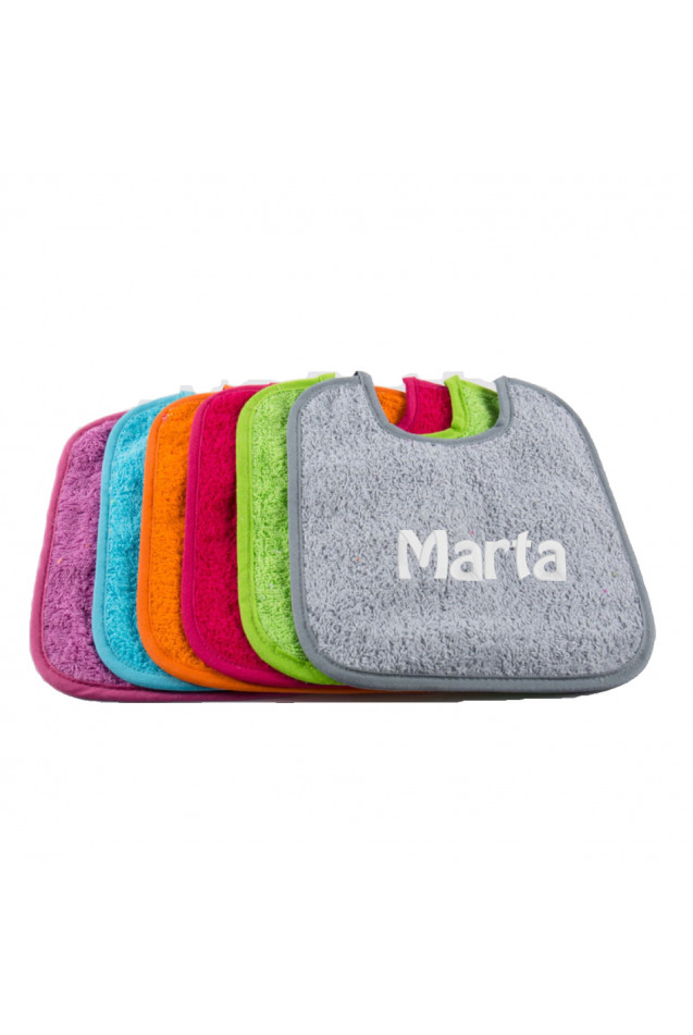 Pack 5 baberos con tira personalizados Comprar Pack 5 Baberos Guardería Con Tira Personalizados