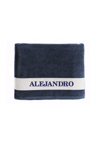Toalla playa Laguna azul marino personalizada