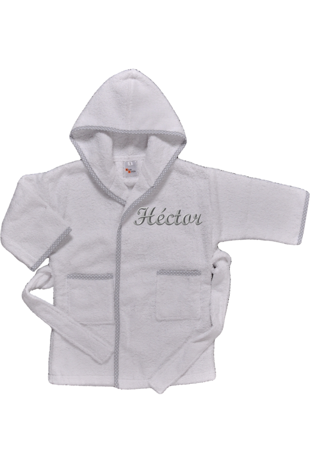 Comprar Albornoz Picolo Topos Gris T.1 Personalizado