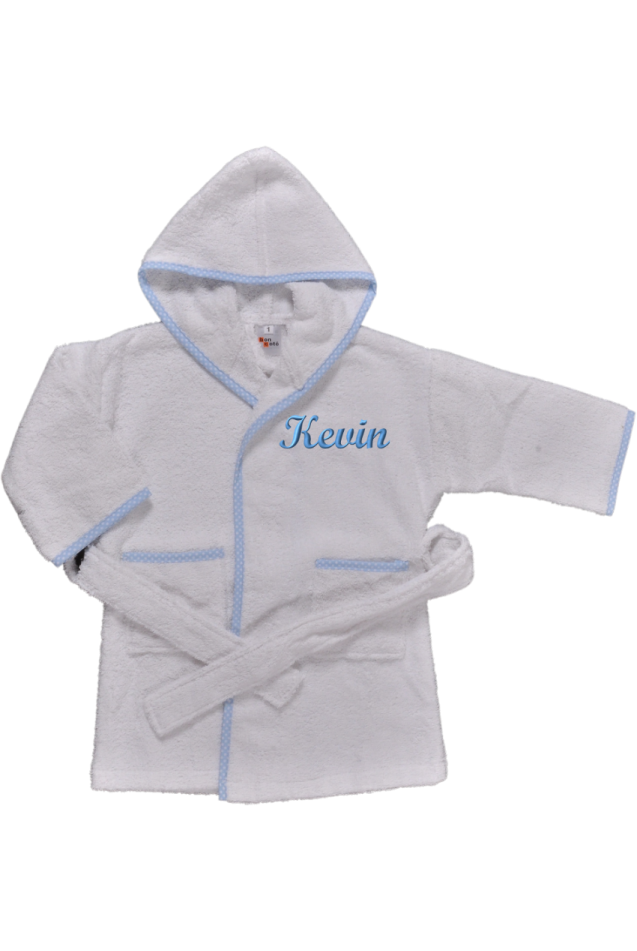 Comprar Albornoz Picolo Topos Azul T.1 Personalizado