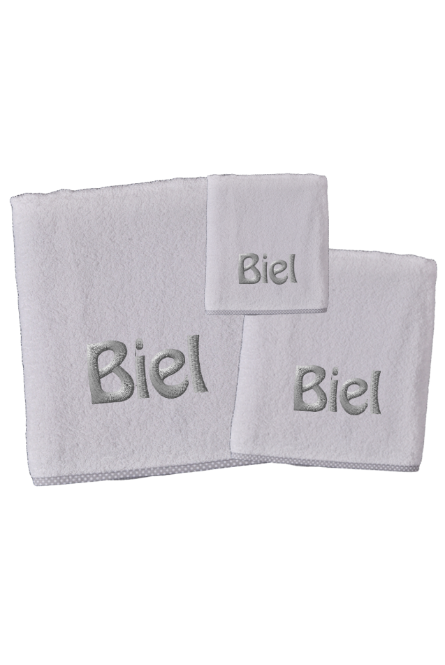 Comprar Juego Toallas Picolo Topos Gris Personalizado
