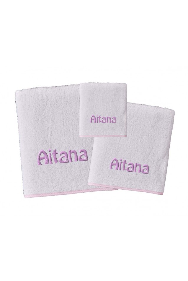 Comprar Juego Toallas Picolo Topos Rosa Personalizado