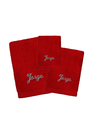 Juego de Toallas Pure Rojo Personalizado