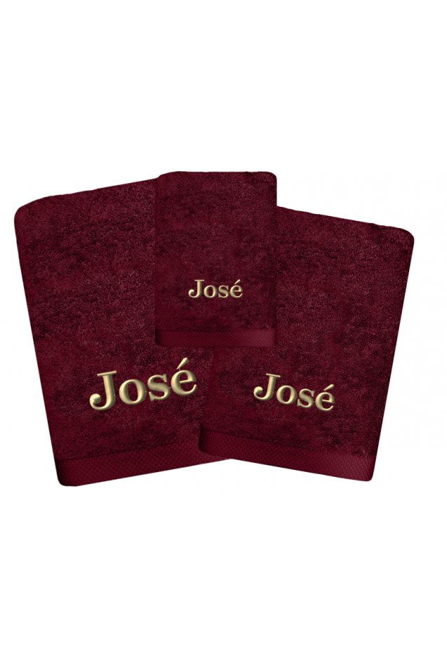 Juego de Toallas Pure Burdeos Personalizado Comprar Juego de Toallas Pure Burdeos