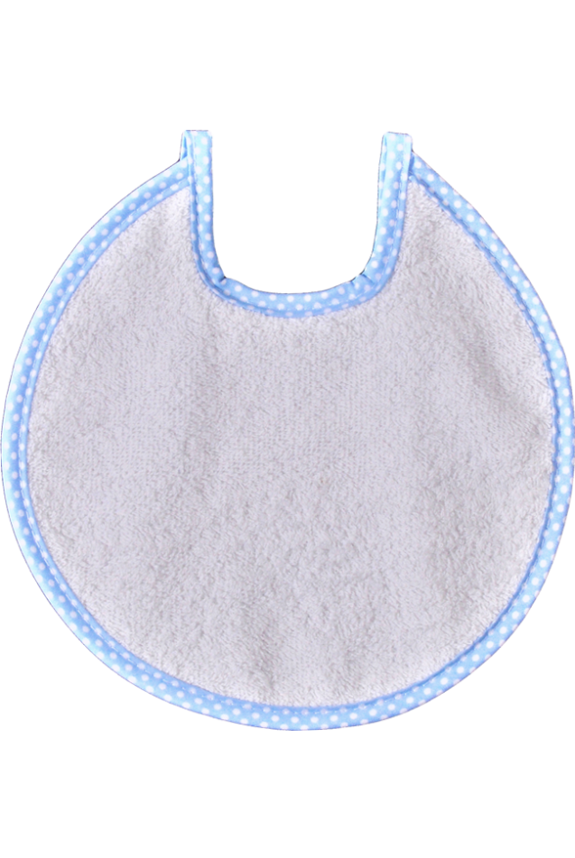 Comprar Babero Picolo Redondo Topos Azul Personalizado