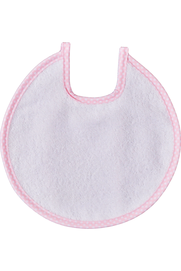Comprar Babero Picolo Redondo Topos Rosa Personalizado