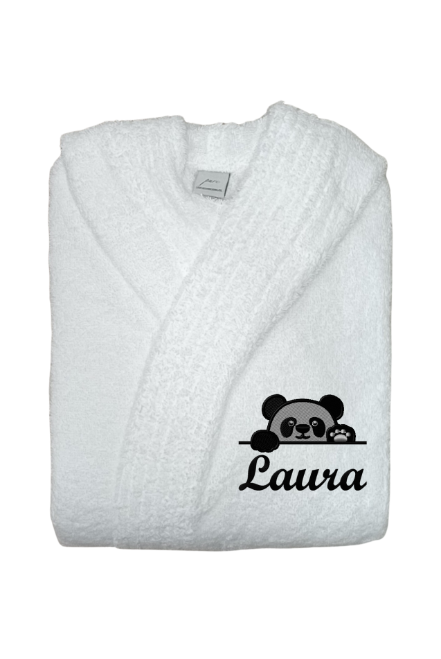 Comprar Albornoz Panda Blanco Personalizado