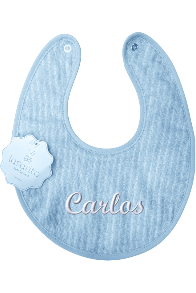 Comprar Babero Personalizado Rayas Mini Azul