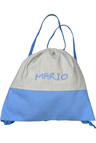 Bolsa Merienda Guardería Azul Personalizado