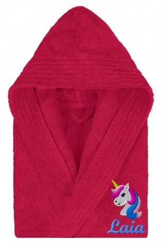 Comprar Albornoz Fucsia Unicornio Personalizado