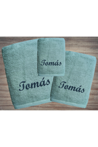 Juego Toallas Alfa Aguamarina