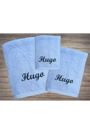 Juego Toallas Alfa Celeste