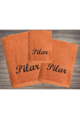 Juego Toallas Alfa Mandarina