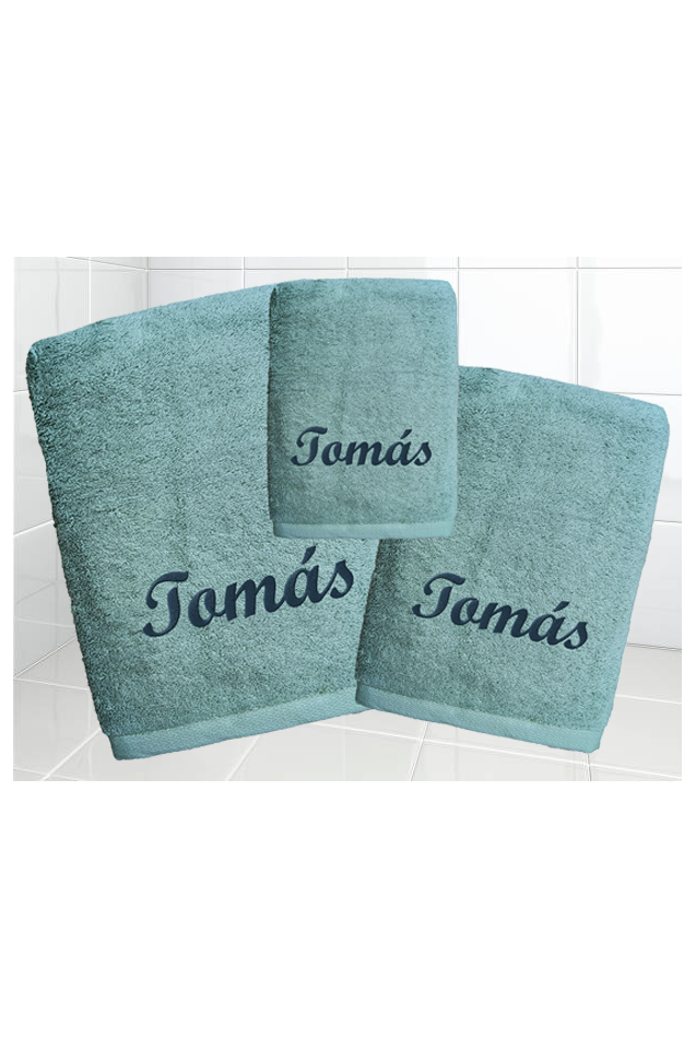 Comprar Juego Toallas Personalizado Aguamarina Abecé