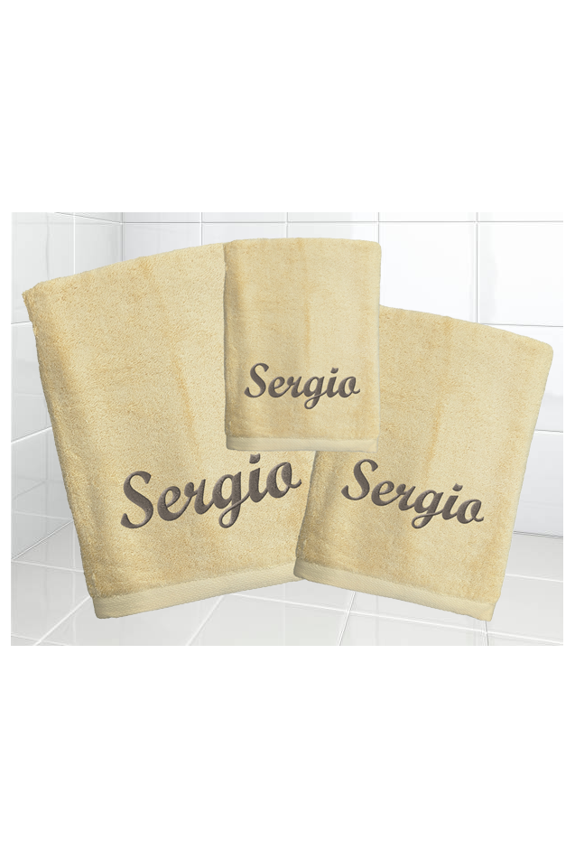 Comprar Juego Toallas Personalizado Amarillo Abecé