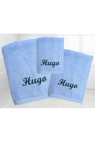 Juego Toallas Alfa Celeste