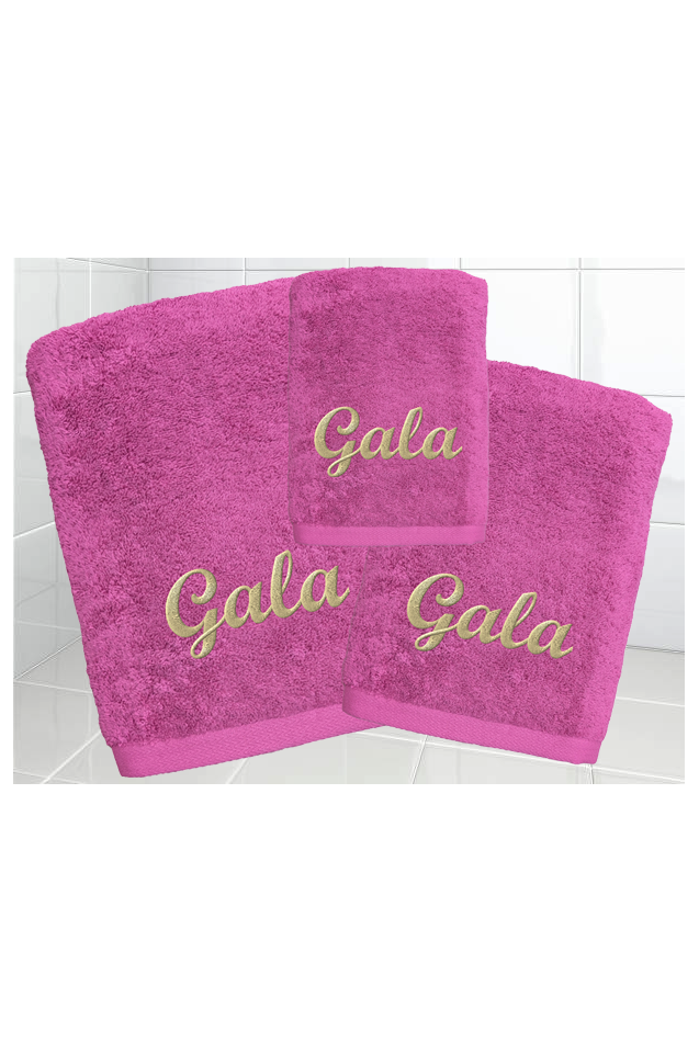 Comprar Juego Toallas Personalizado Fucsia Abecé