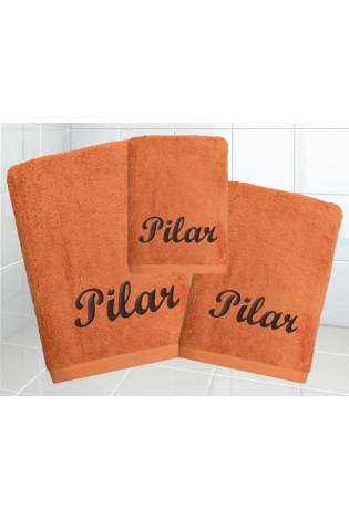 Juego Toallas Alfa Mandarina