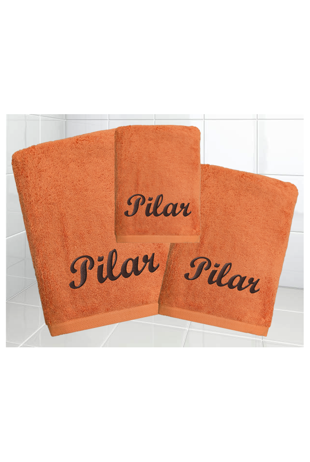 Comprar Juego Toallas Personalizado Mandarina Abecé