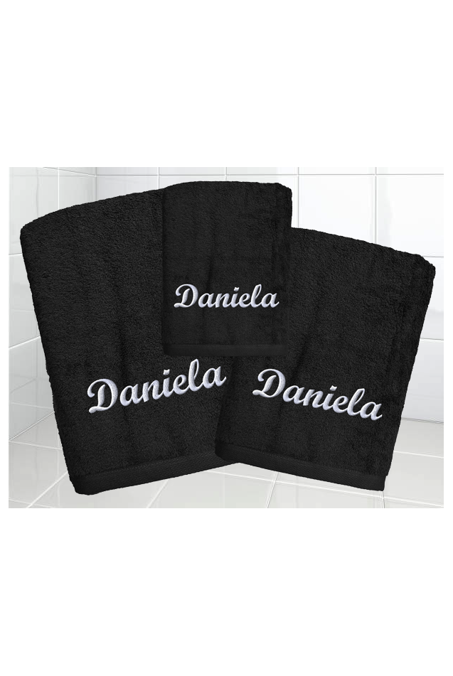 Comprar Juego Toallas Personalizado Negro Abecé