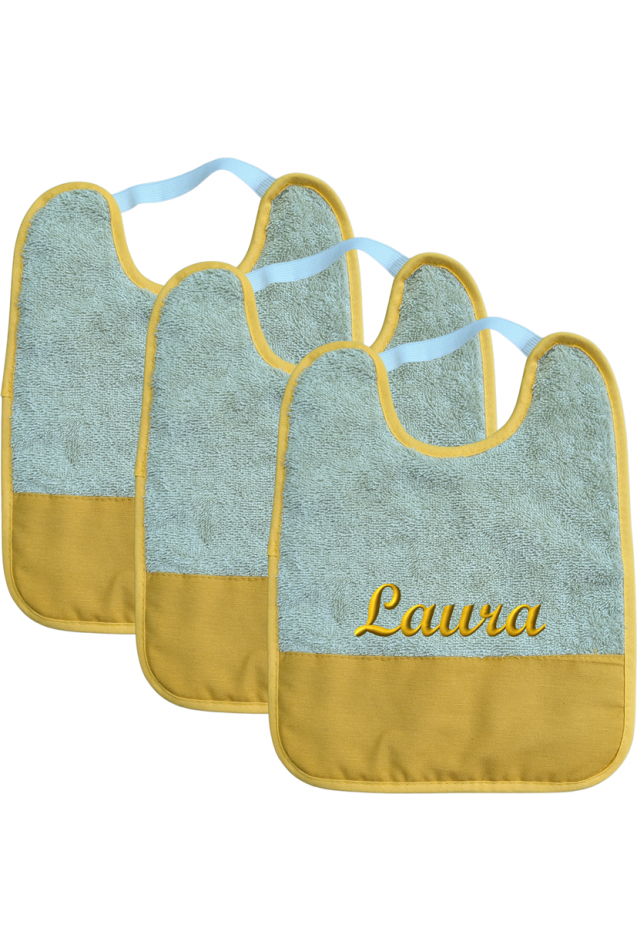 Pack 3 Baberos Guardería Line Mostaza Comprar Pack 3 Baberos Guardería Line Mostaza