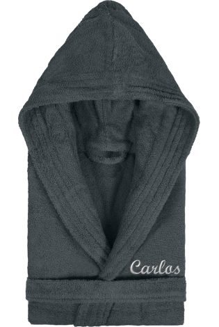 Comprar Albornoz Capucha Gris Personalizado